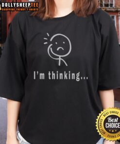 Premium Im Thinking Stickman Ladies Tee featuring a creative stickman design on a stylish women's t-shirt.