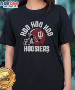 Alt Text: Premium Indiana Football Hoo Hoo Hoo Hoosiers ladies tee showcasing team spirit and style for female fans.