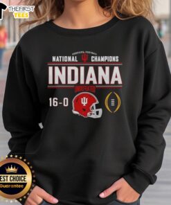 Premium Indiana Hoosiers Football National Champions Undefeated 16-0 Helmet Sweatshirt showcasing team pride.