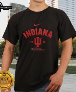 Premium Indiana Hoosiers NCAA College Football Playoff Champions 2026 T-Shirt featuring team colors and logo.