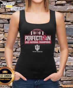 Alt Text: Premium Indiana Hoosiers 2025 College Football Playoff National Champions tank top featuring a 16-0 design.