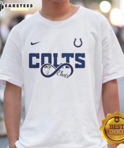 Premium Indianapolis Colts NFL Elvis Presley Loves You Fan T-Shirt featuring vibrant graphics and comfortable fit for fans.