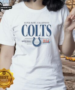 Premium Indianapolis Colts NFL Super Bowl Champions vintage logo ladies tee, showcasing team pride and championship history.