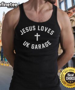 Premium Jesus Loves UK Garage Tank Top featuring a stylish design perfect for music lovers and summer wear.