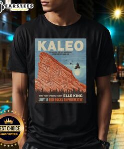 Premium Kaleo Red Rocks 7.14.2026 poster t-shirt featuring vibrant design and iconic concert details.