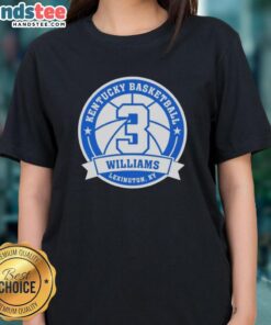 Premium Kam Williams Kentucky Basketball Ladies Tee featuring vibrant team colors and stylish design for fans.