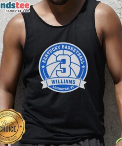 Premium Kam Williams 3 Kentucky Basketball Tank Top featuring team colors and logo, perfect for fans and athletes.