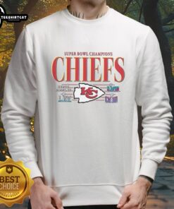 Alt Text: Premium Kansas City Chiefs NFL Super Bowl Champions vintage logo sweatshirt showcasing team pride and championship spirit.