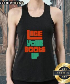 Premium Lace Your Boots Up Miami Hurricanes Tank Top in green, perfect for game day and showing team spirit.