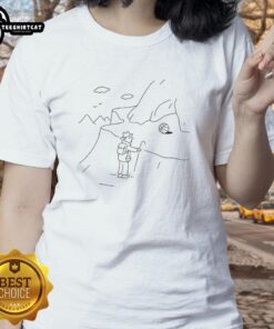 Premium Life Coach Mountain Climber Sketch on Ladies Tee, showcasing motivation and adventure in stylish apparel.