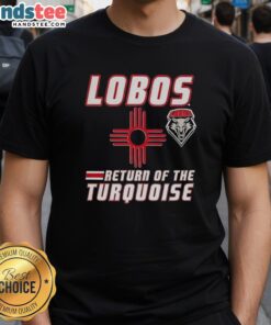 Alt Text: Premium Lobos Return Of The Turquoise T-Shirt featuring a vibrant turquoise color and stylish design for casual wear.