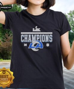 Premium Los Angeles Rams 2026 AFC Championship ladies tee featuring vibrant team colors and stylish design for fans.