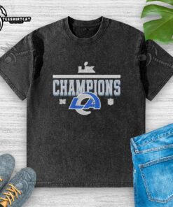 Premium Los Angeles Rams 2026 AFC Championship washed t-shirt featuring team logo and comfortable fit for fans.