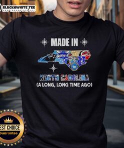 Premium Made In North Carolina A Long Long Time Ago State Mashup Logo Teams T-Shirt design featuring vintage graphics.