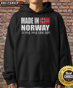Premium Made in Norway Long Time Ago Flag Hoodie featuring a stylish design, perfect for casual wear and national pride.