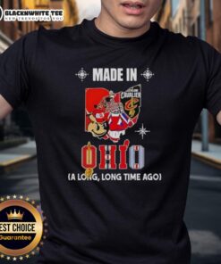 Premium Ohio State Buckeyes and Cleveland Cavaliers mashup logo t-shirt showcasing team spirit and nostalgia.