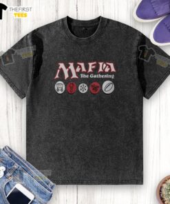 Premium Mafia The Gathering Buffalo Bills washed t-shirt featuring a vintage design and vibrant team colors.