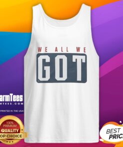 Premium Marcus Jones We All We Got tank top featuring a stylish design, perfect for casual wear and summer fashion.