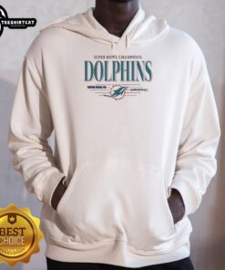 Alt Text: Vintage Miami Dolphins Super Bowl Champions VII VIII hoodie showcasing team pride and retro style, perfect for fans.