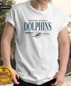 Premium Miami Dolphins Super Bowl Champions VII VIII vintage t-shirt showcasing iconic team colors and logo design.