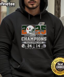 Premium Miami Hurricanes Cotton Bowl Classic Champions 2025 helmet hoodie, showcasing team pride and style.