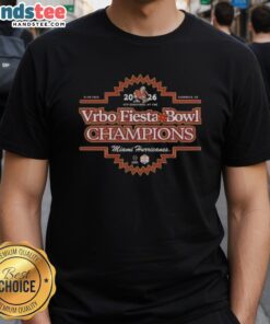 Alt Text: Premium Miami Hurricanes Football Team 2026 Vrbo Fiesta Bowl Champions T-Shirt featuring vibrant team colors and logo.
