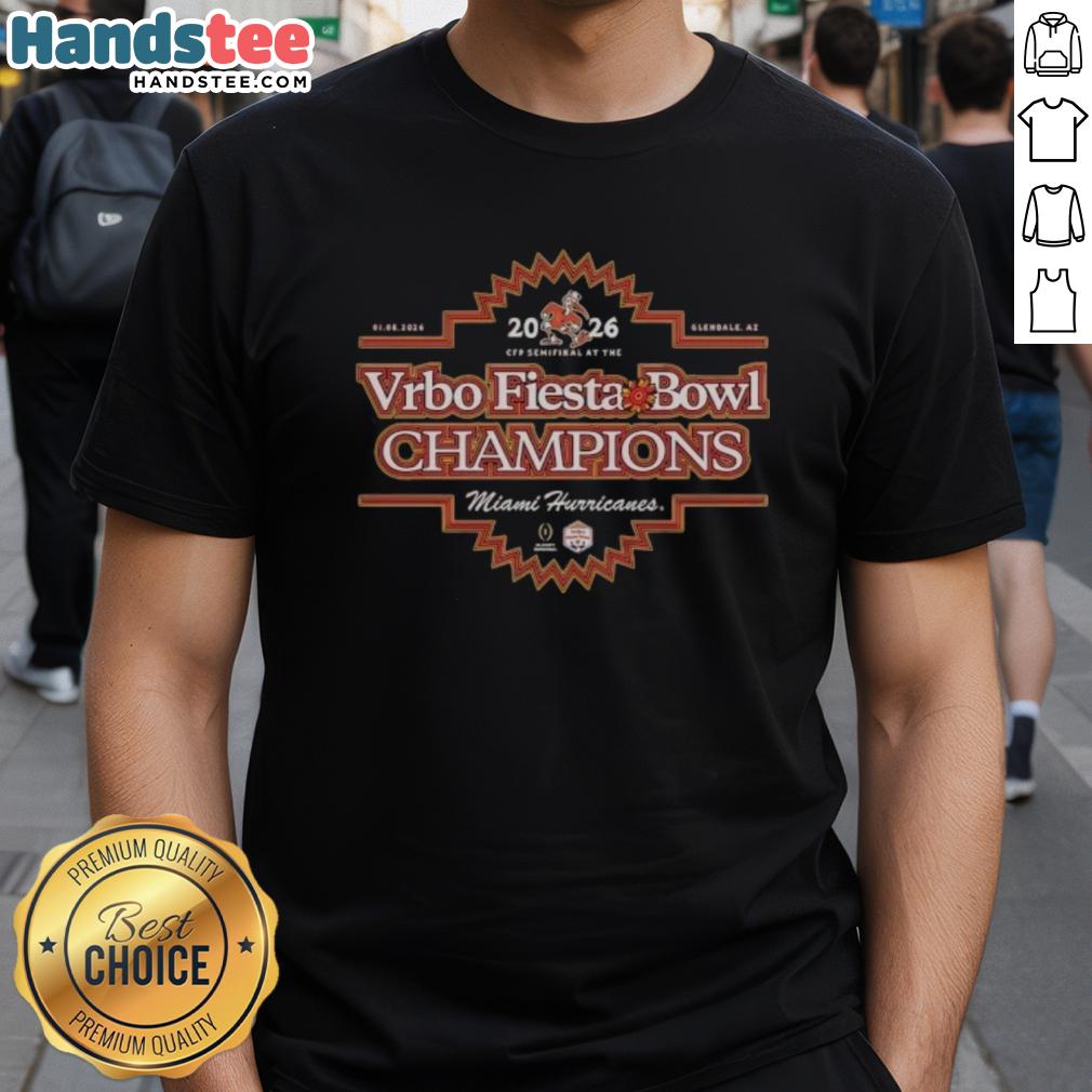 premium-miami-hurricanes-football-team-2026-vrbo-fiesta-bowl-champions-t-shirt-1 Alt Text: Premium Miami Hurricanes Football Team 2026 Vrbo Fiesta Bowl Champions T-Shirt featuring vibrant team colors and logo.