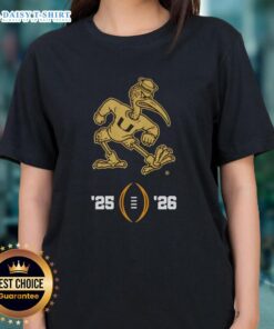 Alt Text: Premium Miami Hurricanes NCAA College Football Playoff 2025-2026 ladies tee featuring Sebastian the Ibis mascot.