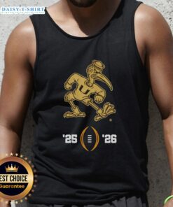 Premium Miami Hurricanes NCAA College Football Playoff 2025-2026 tank top featuring Sebastian the Ibis mascot design.
