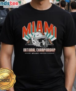 Premium Miami Hurricanes 2026 CFP National Championship Game vs Indiana Hoosiers Helmet T-Shirt showcasing team spirit.