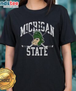 Premium Michigan State Spartans Hockey vintage logo ladies tee, perfect for fans showcasing team spirit and style.