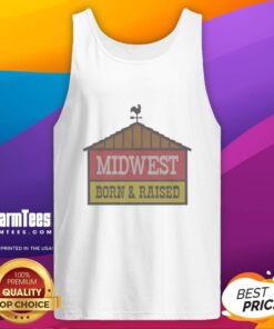 Premium Midwest Fuel tank top featuring 'Born and Raised in Indiana' design, perfect for proud Hoosiers.