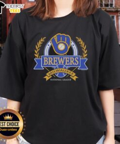 Premium Milwaukee Brewers National League Cooperstown Crest Ladies Tee in stylish design, perfect for fans and casual wear.