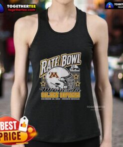Premium Minnesota Golden Gophers 2025 Rate Bowl tank top featuring a bold helmet design, perfect for fans in Phoenix, Arizona.