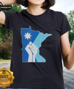 Alt Text: Premium Minnesota Rebel New State Flag Ladies Tee featuring a stylish design for proud Minnesota residents.