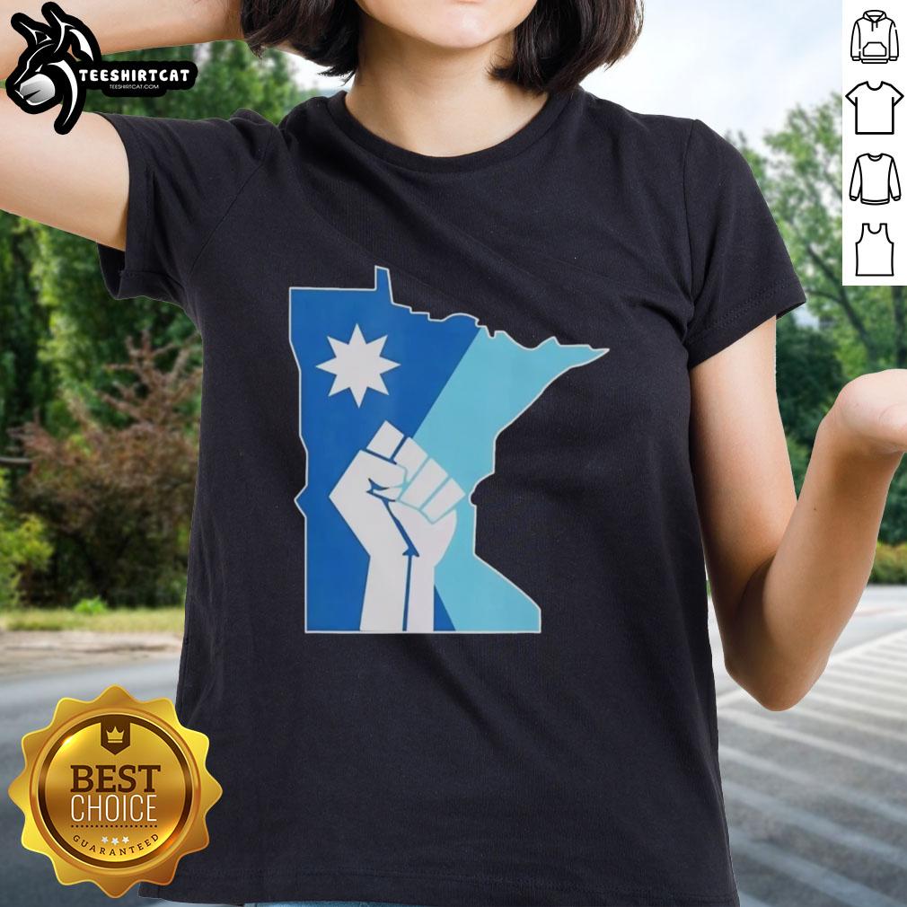 premium-minnesota-rebel-new-state-flag-ladies-tee Alt Text: Premium Minnesota Rebel New State Flag Ladies Tee featuring a stylish design for proud Minnesota residents.