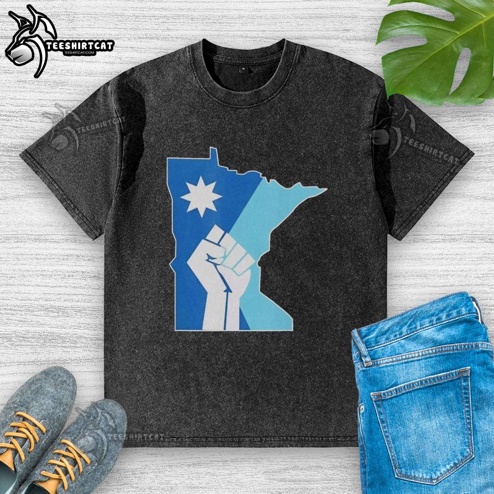 premium-minnesota-rebel-new-state-flag-washed-t-shirt Premium Minnesota Rebel New State Flag Washed T-Shirt featuring vibrant state flag design on a soft, casual tee.