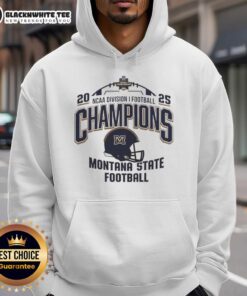 Premium Montana State Bobcats NCAA Division I Football Champions 2025 hoodie featuring the iconic helmet logo.
