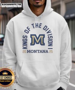Premium Montana State Bobcats NCAA Football King of Division I 2025 Hoodie in blue and gold, showcasing team pride.