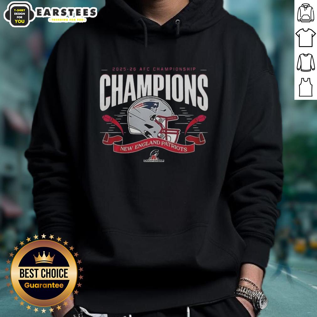 premium-new-england-patriots-2025-2026-afc-championship-champions-hoodie Alt Text: Premium New England Patriots 2025-2026 AFC Championship Champions Hoodie showcasing team logo and vibrant colors.