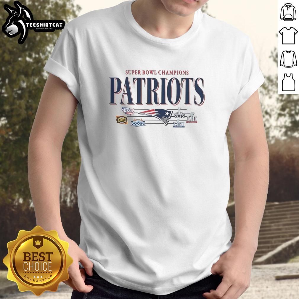 premium-new-england-patriots-nfl-super-bowl-champions-the-teams-championships-vintage-logo-t-shirt Alt Text: Premium New England Patriots NFL Super Bowl Champions vintage logo T-shirt showcasing team's championships.