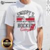 Premium New Jersey Devils Snoopy's Hockey Camps 2026 T-Shirt featuring vibrant graphics and team colors for fans.