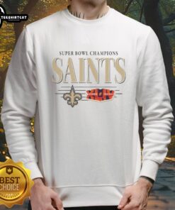 Premium New Orleans Saints NFL Super Bowl Champions vintage logo sweatshirt showcasing team pride and championship spirit.