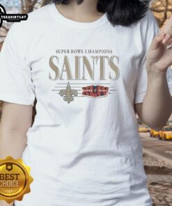 Premium New Orleans Saints Super Bowl Champions XLIV ladies tee featuring team logo and stylish design for fans.