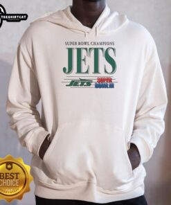 Premium New York Jets NFL Super Bowl Champions vintage logo hoodie for fans, showcasing team pride and style.