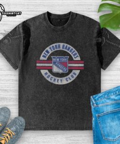 Alt Text: Premium New York Rangers Surround Washed T-Shirt featuring vibrant team colors and a comfortable fit for fans.
