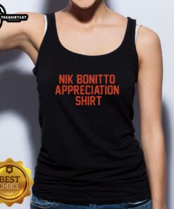 Premium Nik Bonitto Appreciation Tank Top featuring a stylish design, perfect for fans and summer wear.