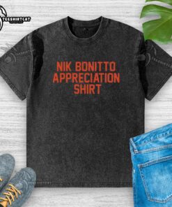 Premium Nik Bonitto Appreciation Washed T-Shirt featuring soft fabric and stylish design for fans of Nik Bonitto.