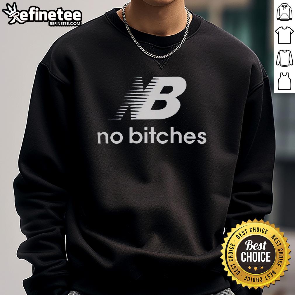 premium-no-bitches-nb-sweatshirt Premium No Bitches NB Sweatshirt in black, featuring a bold logo, perfect for casual streetwear style.