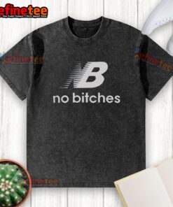Premium No Bitches NB Washed T-Shirt in light blue, featuring a relaxed fit and trendy design for casual wear.